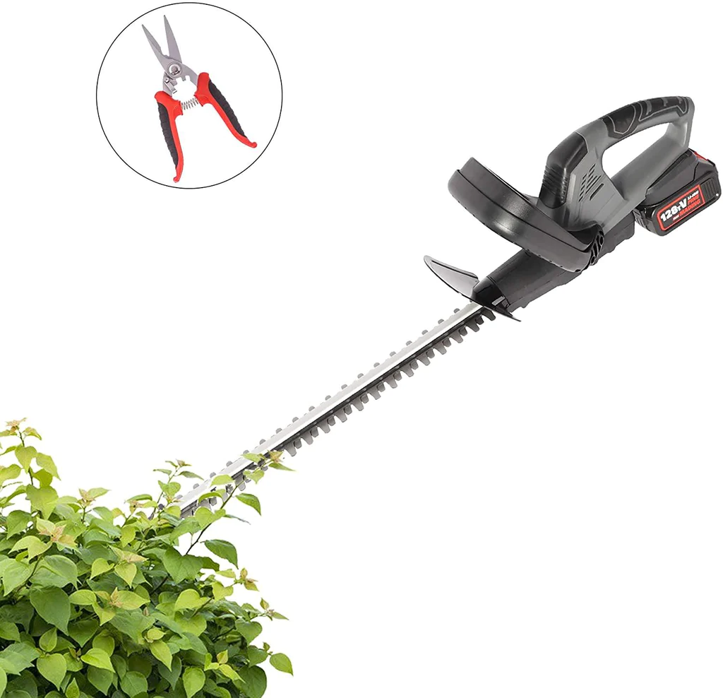 20V Cordless Hedge Trimmer with Dual-Action Blade - Lawn and Shrub Care, Includes 2.0Ah Lithium-Ion Battery and Rapid Charger