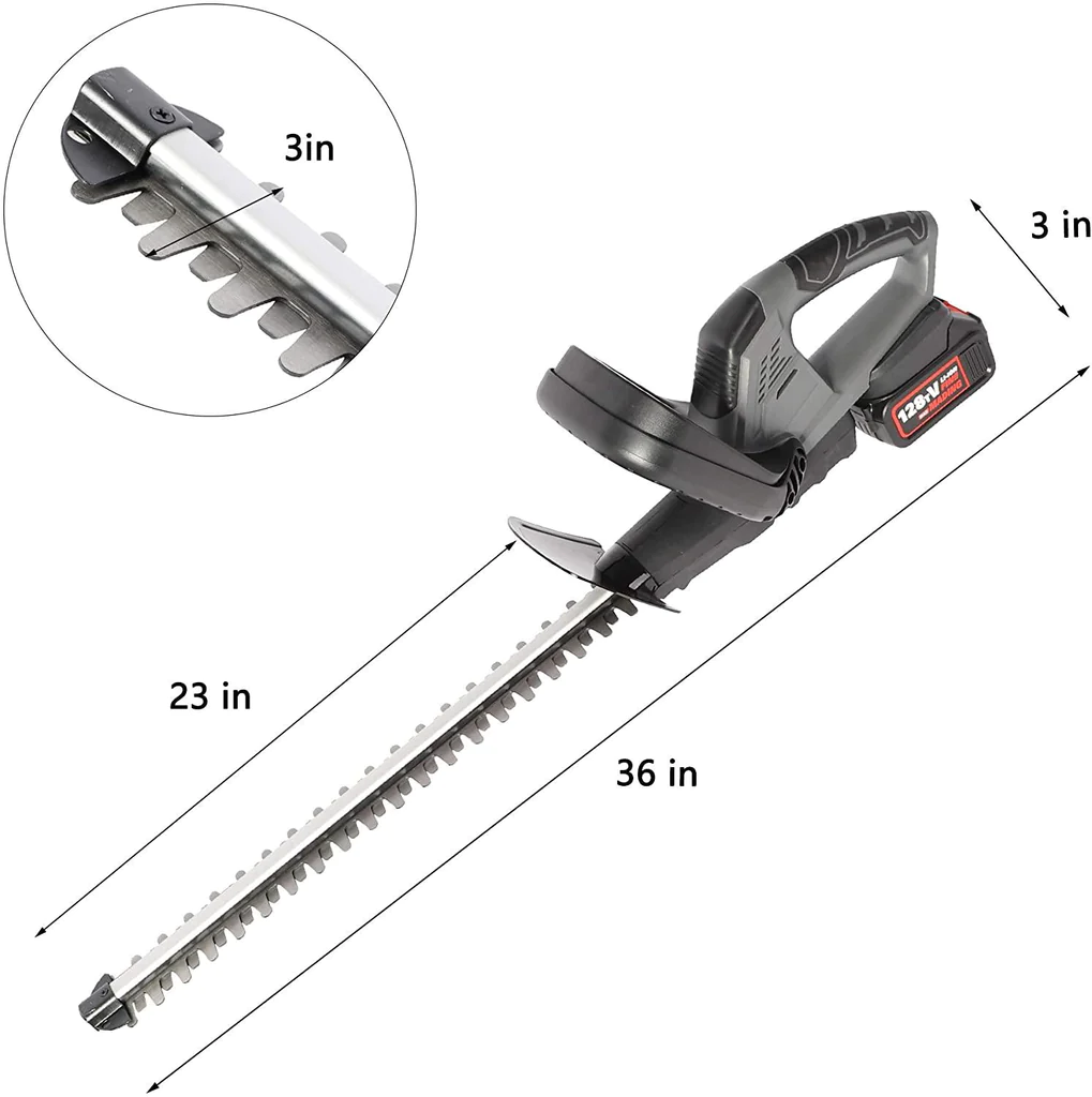 20V Cordless Hedge Trimmer with Dual-Action Blade - Lawn and Shrub Care, Includes 2.0Ah Lithium-Ion Battery and Rapid Charger
