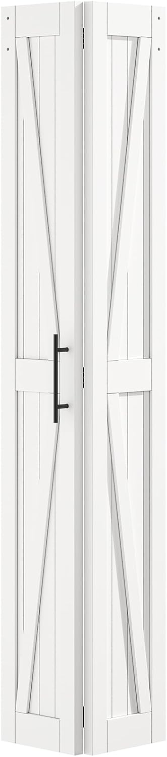 LOVMOR Bifold Barn Door,Bi-Fold Sliding Closet Doors,Pine,No Assembly Required,Without Hardware Kit