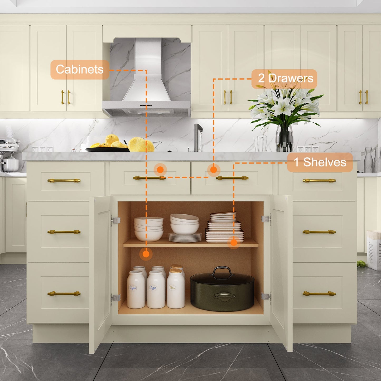 24"D*30"W*34.5"H Birch Solid Wood Base Kitchen Cabinet B30