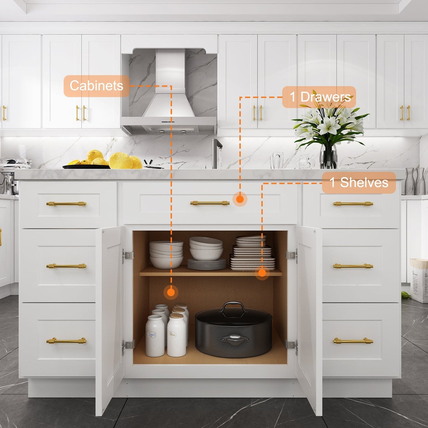 24"D Birch Solid Wood X 27"W X 34-1/2"H Base Kitchen Cabinet B27