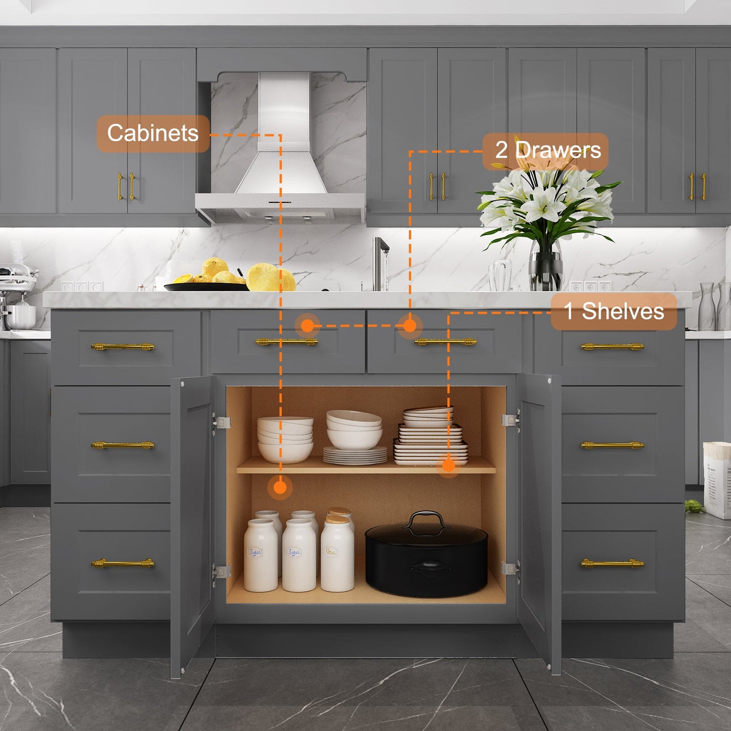 24"D*30"W*34.5"H Birch Solid Wood Base Kitchen Cabinet B30