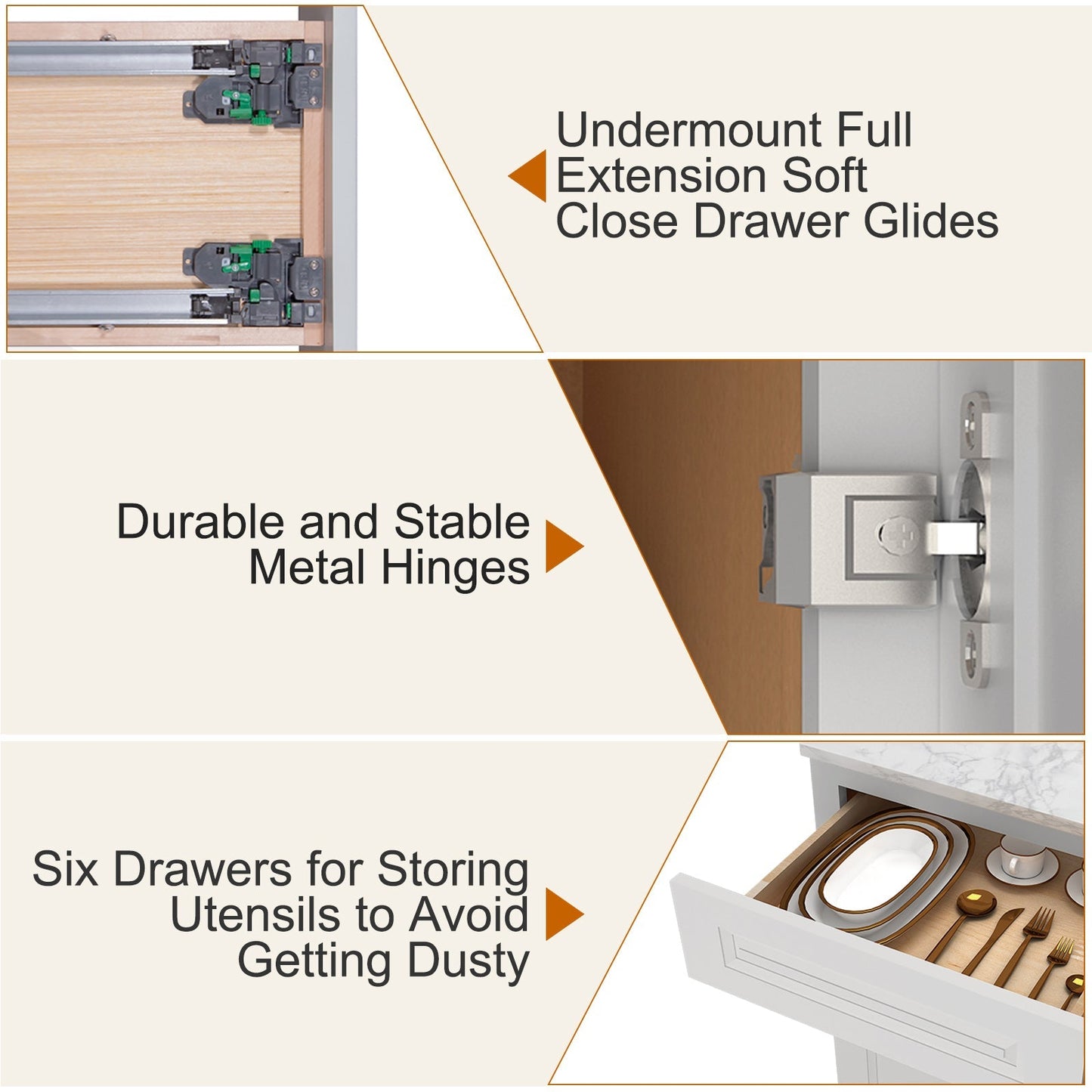 21"D Birch Solid Wood X 42"W X 34-1/2"H Bath Vanity Double Drawer Cabinet without Top VDDB42