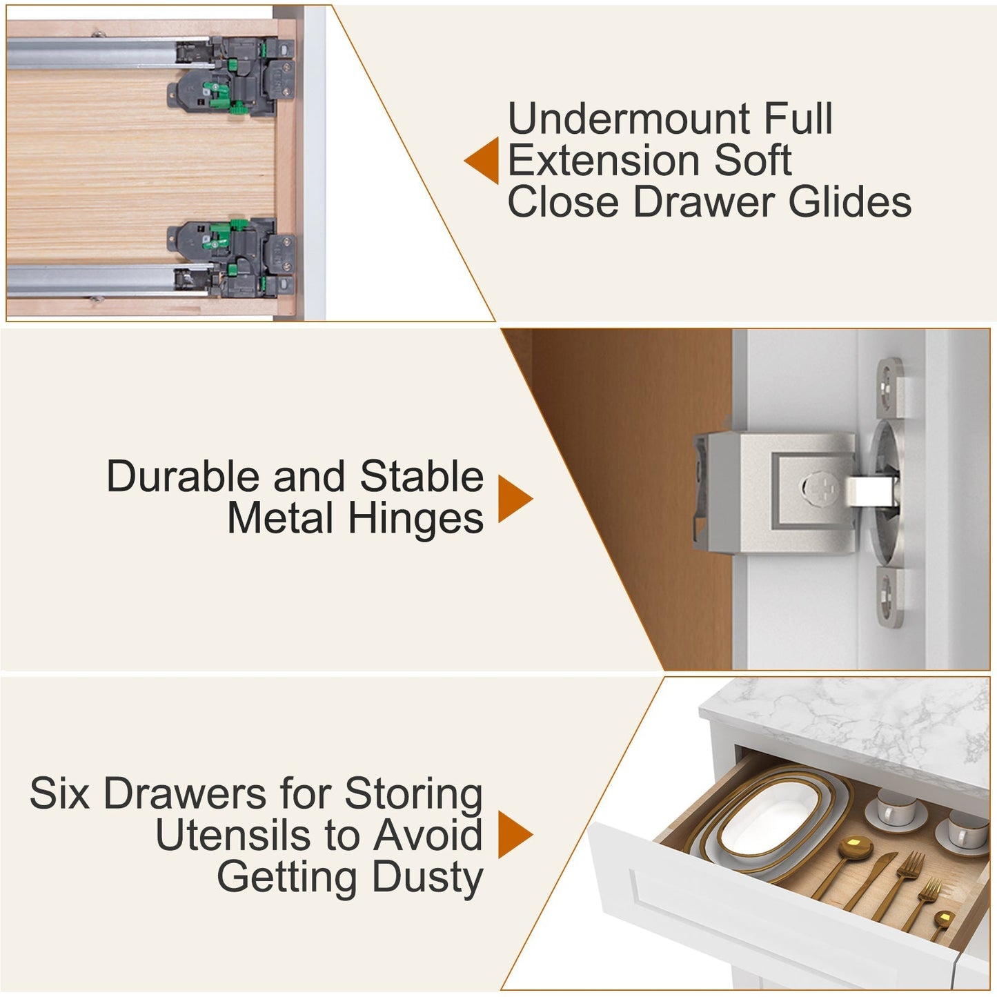 21"D Birch Solid Wood X 42"W X 34-1/2"H Bath Vanity Double Drawer Cabinet without Top VDDB42