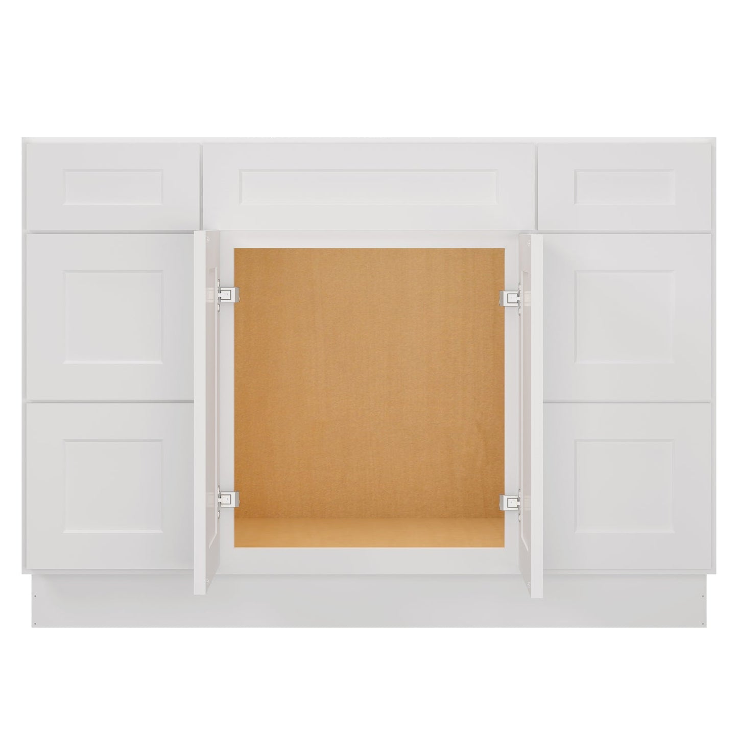 21"D Birch Solid Wood X 60"W X 34-1/2"H Bath Vanity Double Drawer Cabinet without Top VDDB60