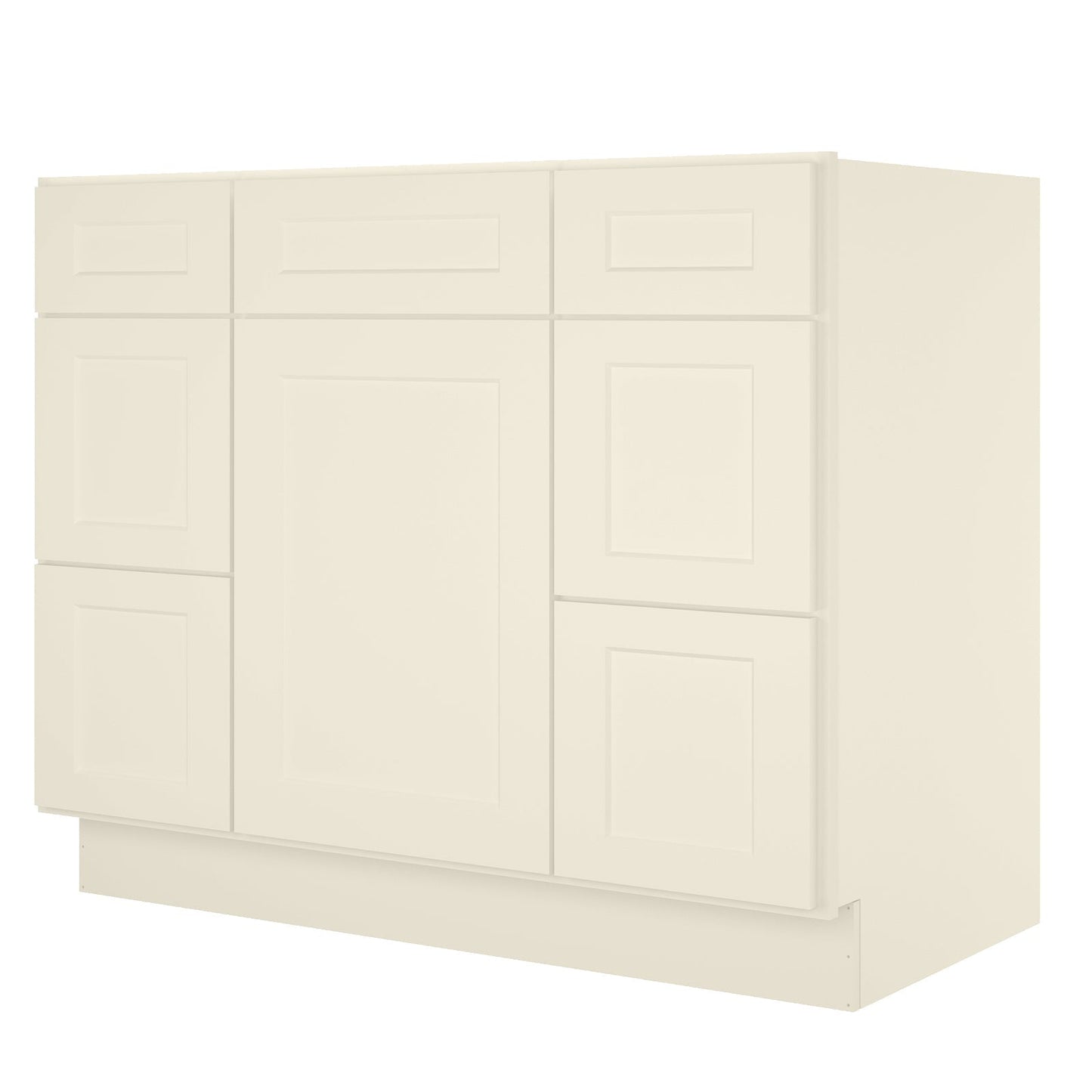 21"D Birch Solid Wood X 42"W X 34-1/2"H Bath Vanity Double Drawer Cabinet without Top VDDB42