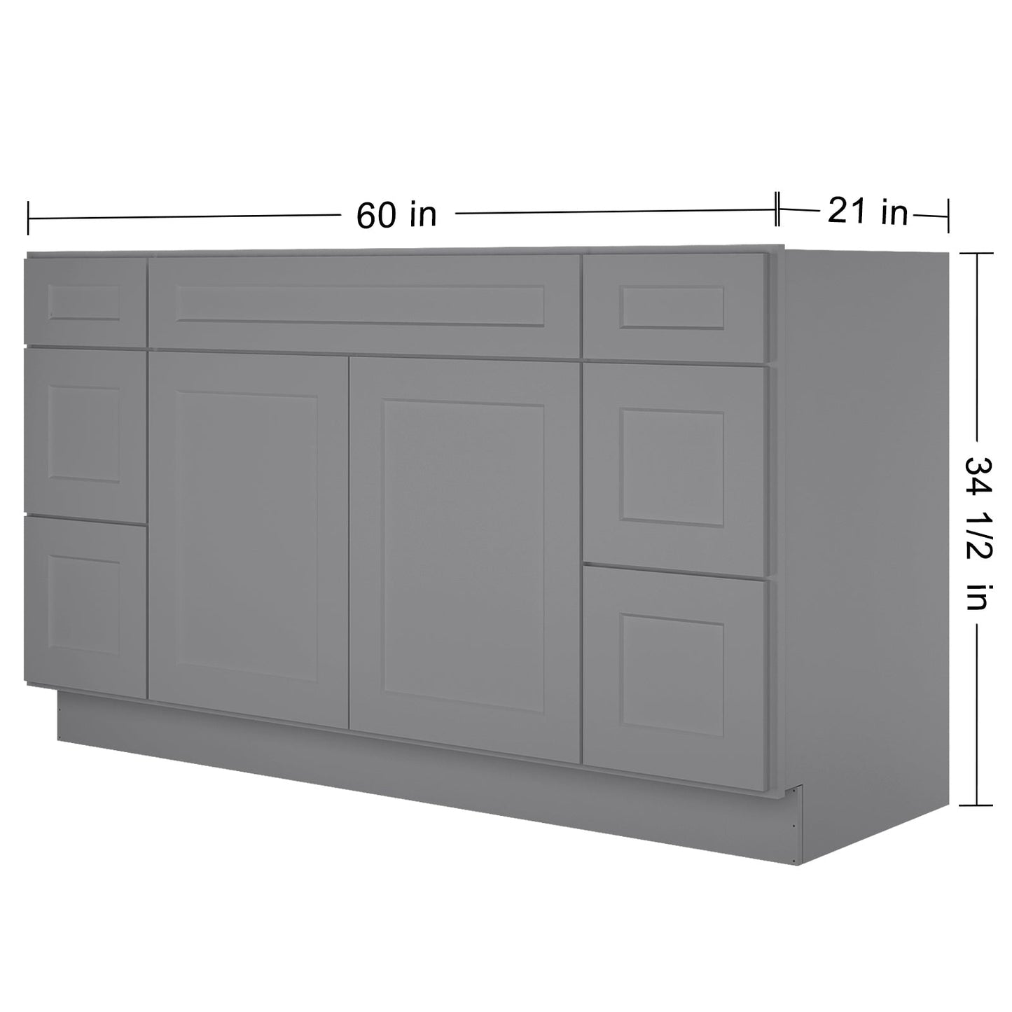 21"D Birch Solid Wood X48"W X 21"D X 34-1/2"H Bath Vanity Sink Drawer Cabinet without Top VDDB48