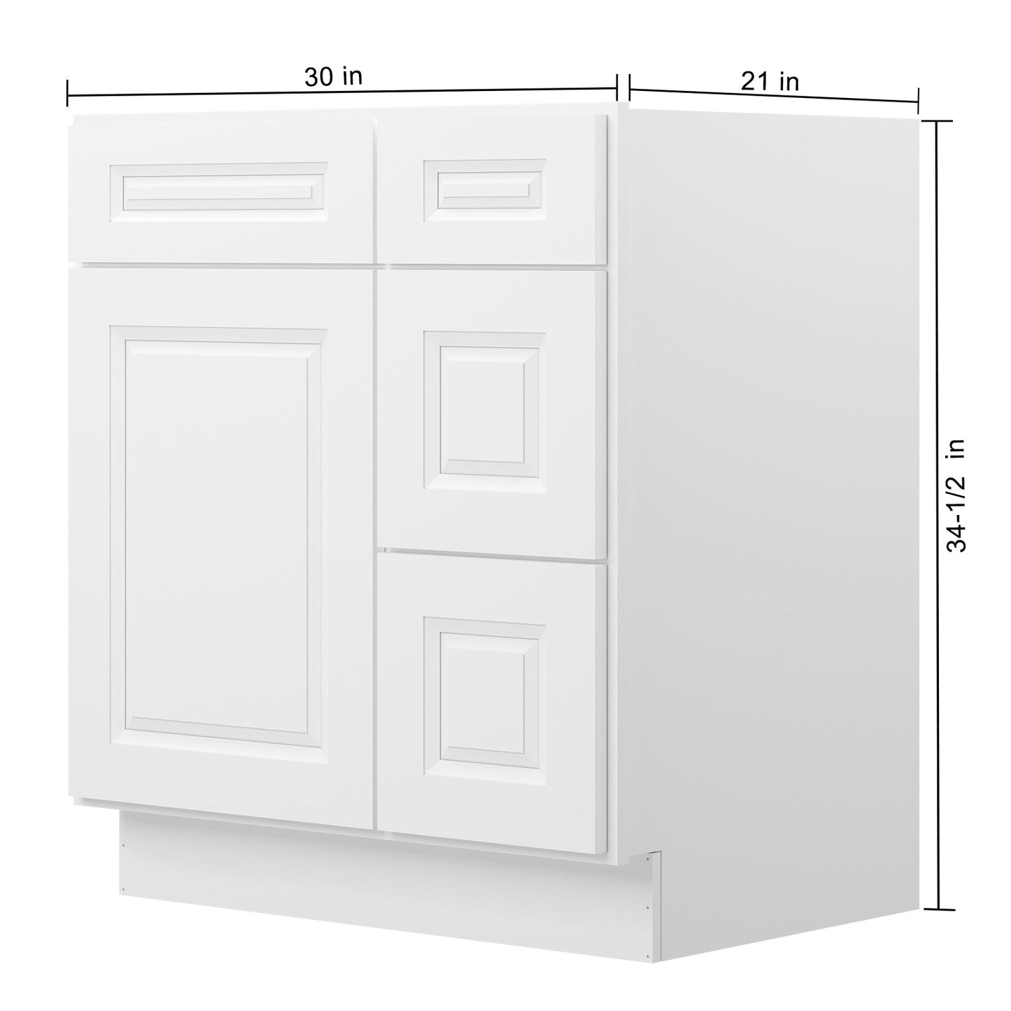 21"Dx30"Wx34-1/2"H Birch Solid Wood Bath Vanity Cabinet without Top V3021DR