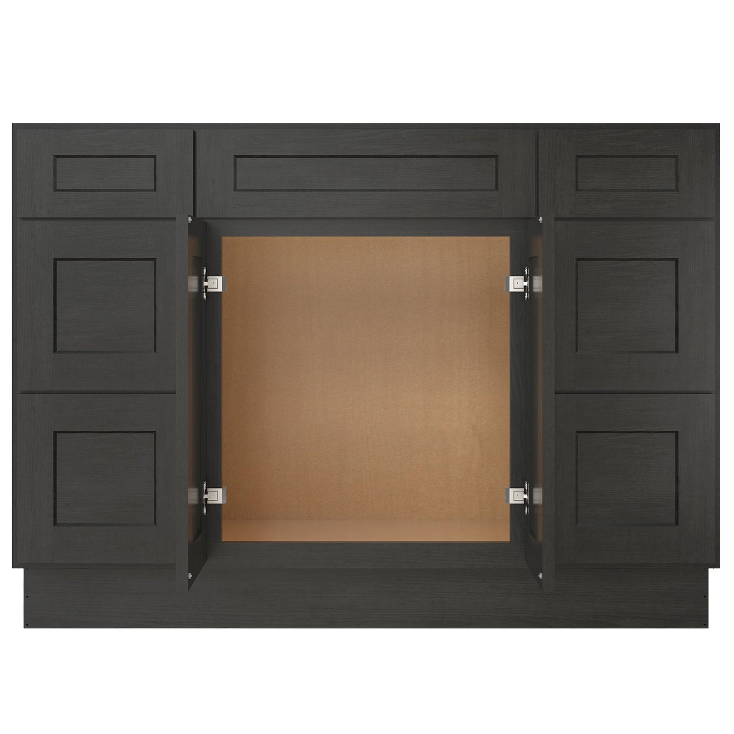 21"D Birch Solid Wood X 42"W X 34-1/2"H Bath Vanity Double Drawer Cabinet without Top VDDB42