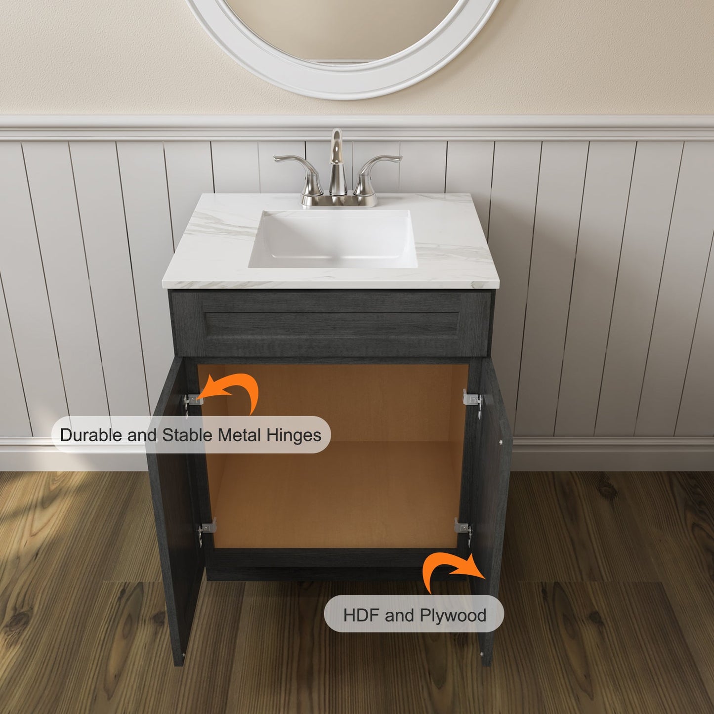 21"D X 27"W X 34-1/2"H Bath Vanity Cabinet without Top VS27