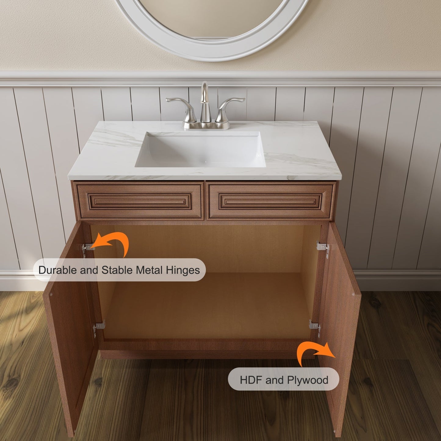 21"D X 30"W X 34-1/2"H Bath Vanity Cabinet without Top VS30