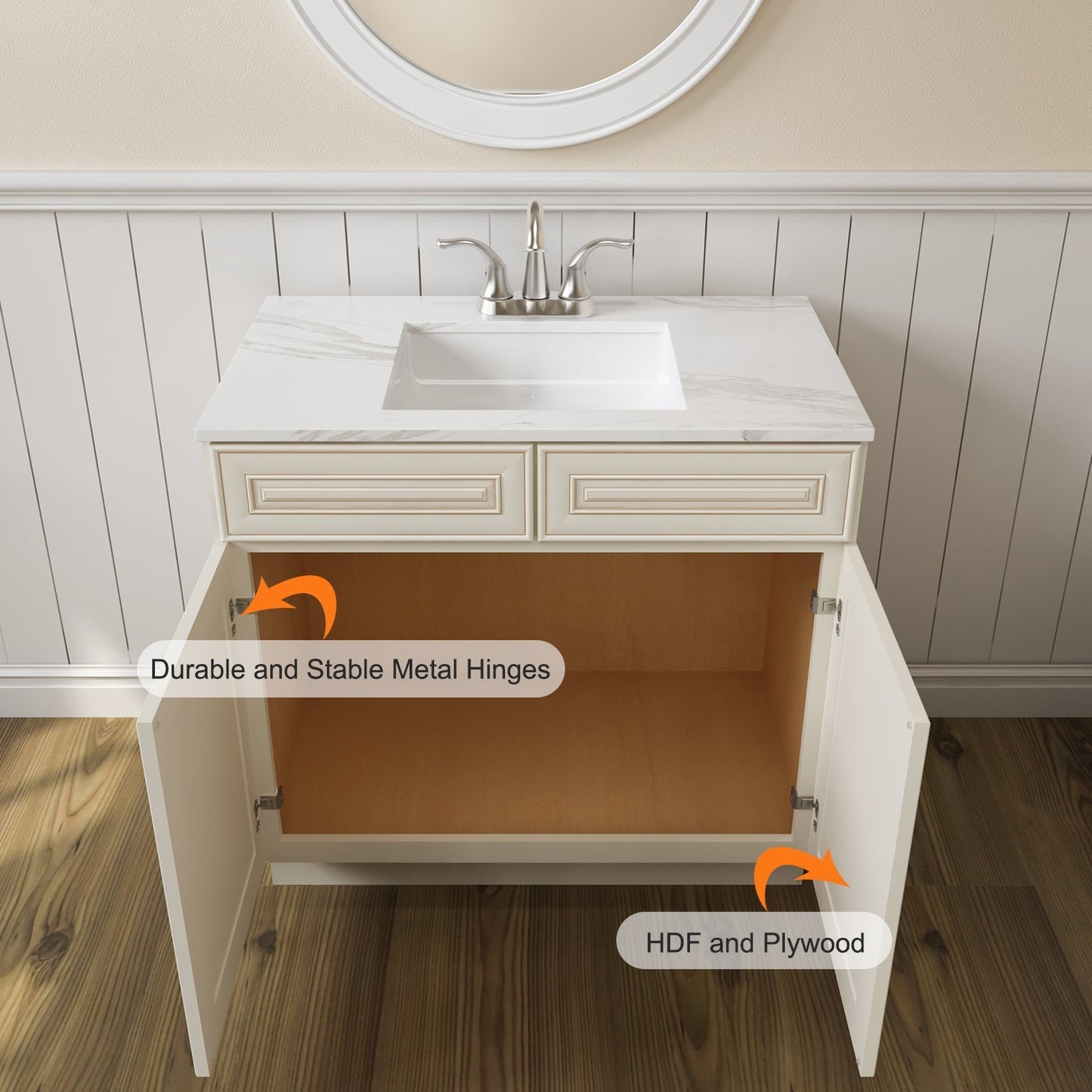 21"D X 36"W X 34-1/2"H Bath Vanity Cabinet without Top VS36