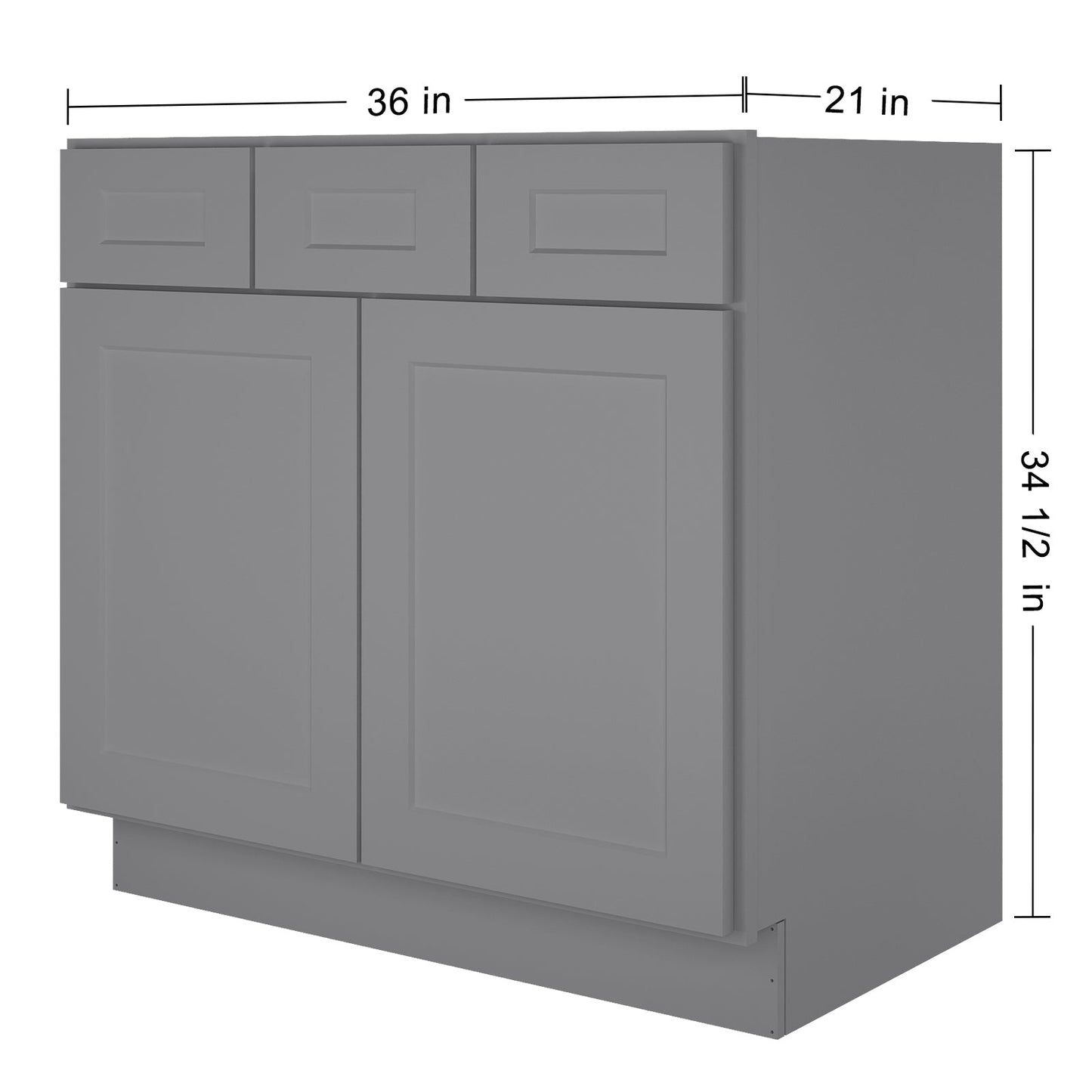 21"D Birch Solid Wood X 36"W X 34-1/2"H Vanity Sink Drawer Cabinet Wthout Top VSD36