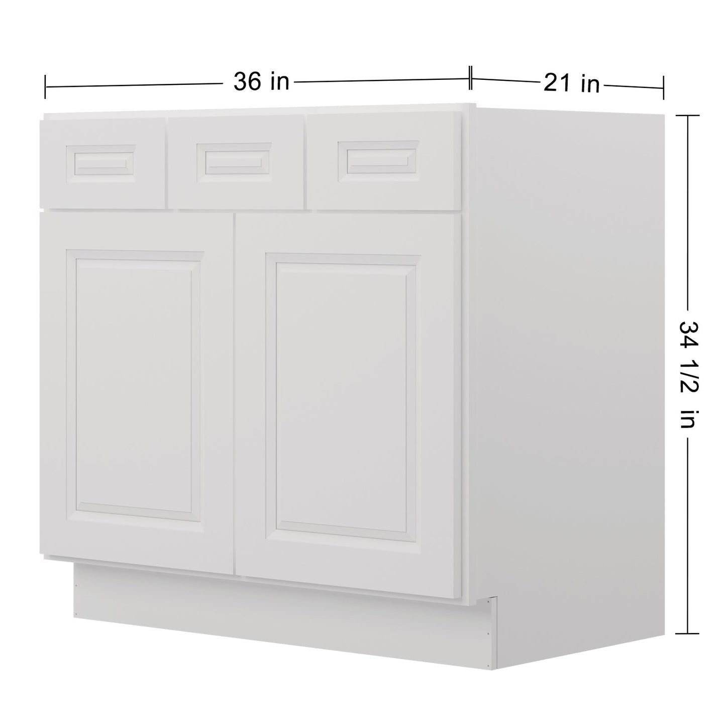 21"D Birch Solid Wood X 36"W X 34-1/2"H Vanity Sink Drawer Cabinet Wthout Top VSD36