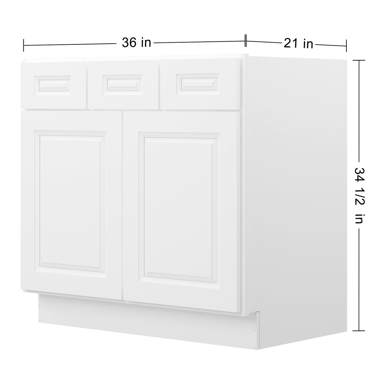 21"D Birch Solid Wood X 36"W X 34-1/2"H Vanity Sink Drawer Cabinet Wthout Top VSD36