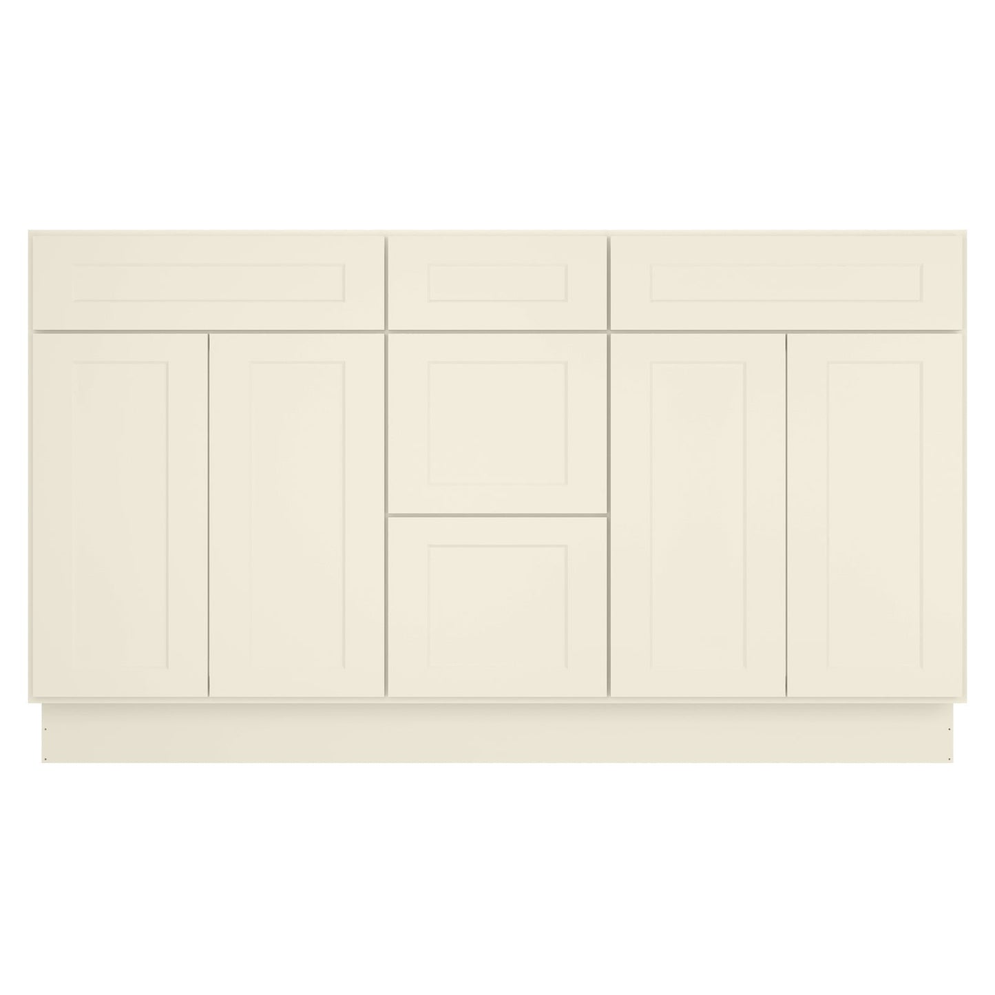 21"D Birch Solid Wood X 60"W X 34-1/2"H Vanity Sink Drawer Cabinet Wthout Top VSDB60