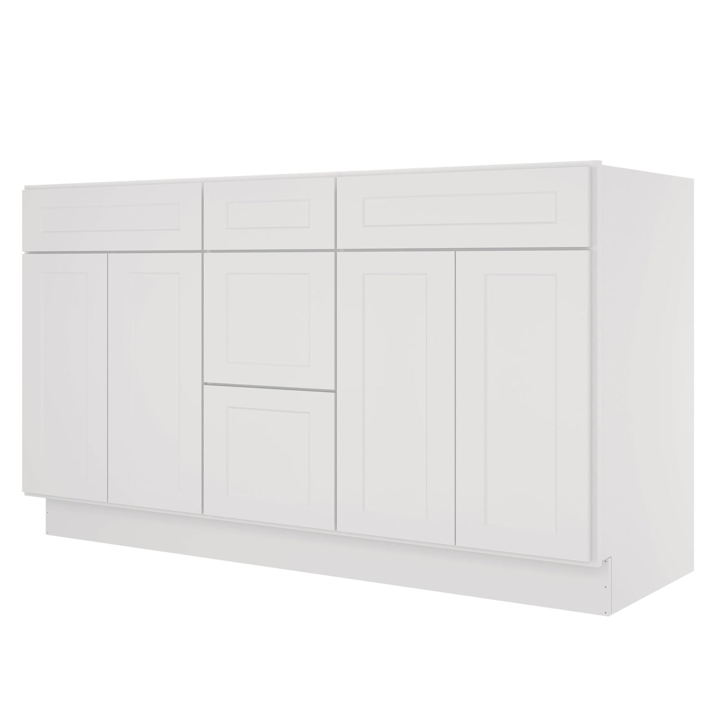 21"D Birch Solid Wood X 60"W X 34-1/2"H Vanity Sink Drawer Cabinet Wthout Top VSDB60