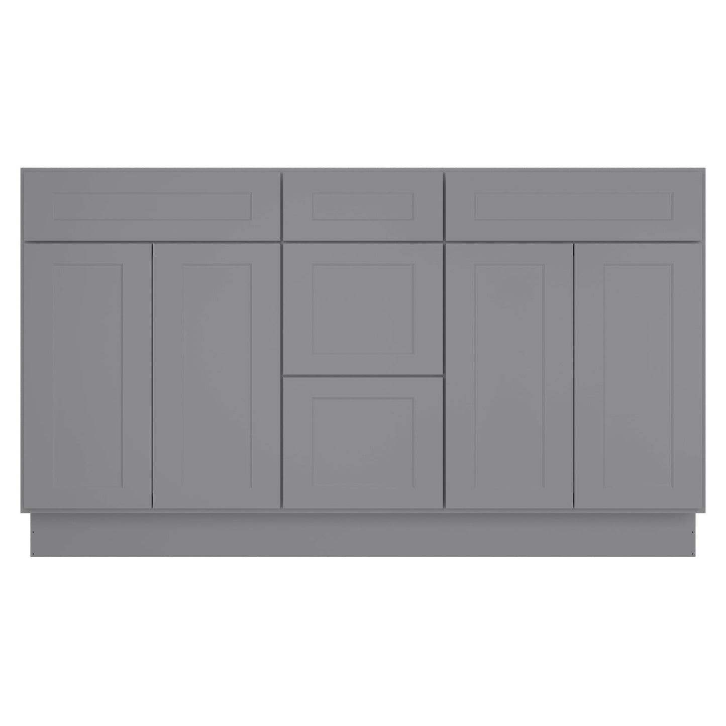 21"D Birch Solid Wood X 60"W X 34-1/2"H Vanity Sink Drawer Cabinet Wthout Top VSDB60
