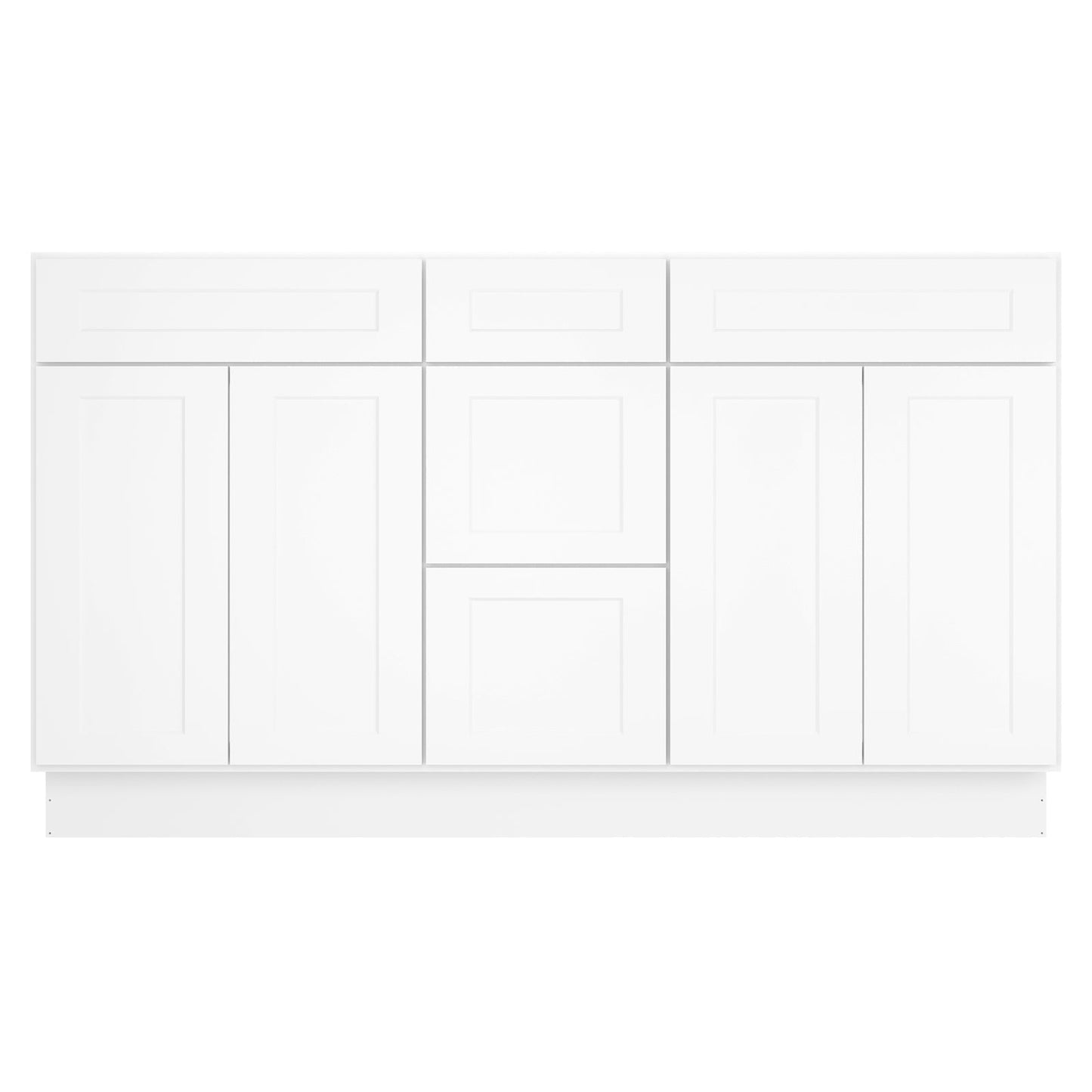 21"D Birch Solid Wood X 60"W X 34-1/2"H Vanity Sink Drawer Cabinet Wthout Top VSDB60