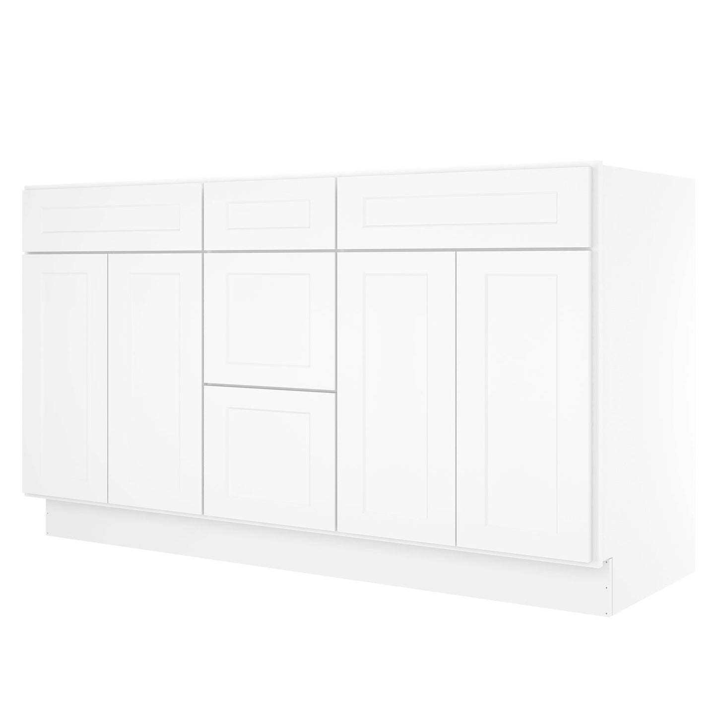 21"D Birch Solid Wood X 60"W X 34-1/2"H Vanity Sink Drawer Cabinet Wthout Top VSDB60