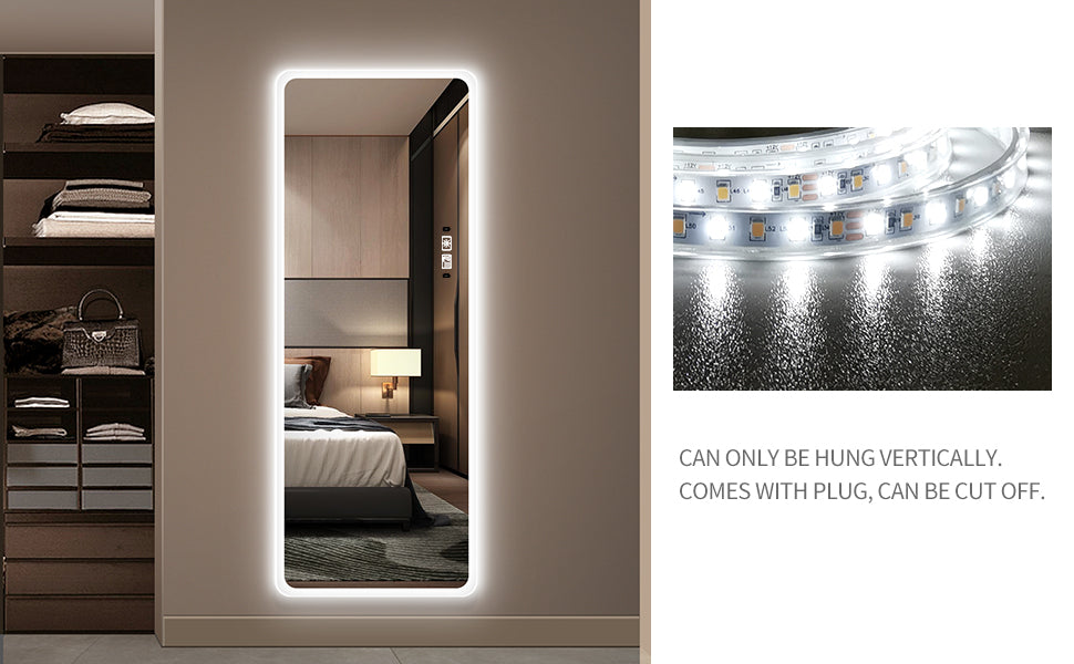 Full Length Backlit Mirror Lighted Vanity Body Induction Mirror