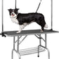 LOVMOR  46" Dog Grooming Table,Foldable Home Pet Bathing Station with Adjustable Height Arm/Noose/Mesh Tray