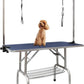 LOVMOR  46" Dog Grooming Table,Foldable Home Pet Bathing Station with Adjustable Height Arm/Noose/Mesh Tray