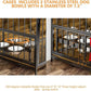 Furniture Style Large Dog Cage with Adjustable Raised Feeder Large