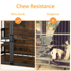 Furniture Style Large Dog Cage with Adjustable Raised Feeder Large