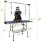 LOVMOR  46" Dog Grooming Table,Foldable Home Pet Bathing Station with Adjustable Height Arm/Noose/Mesh Tray