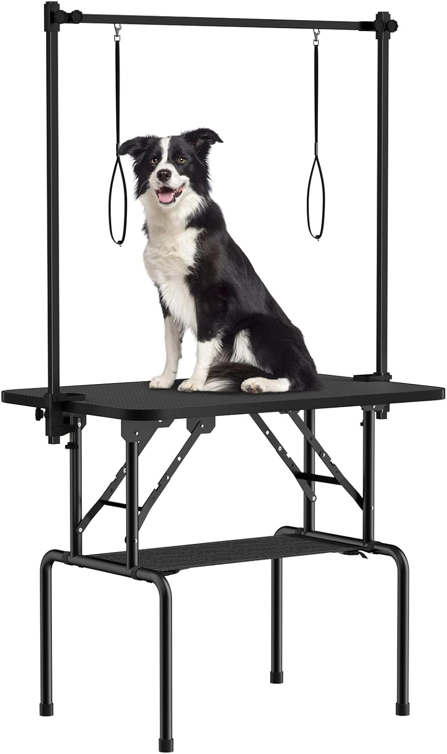 LOVMOR 36 Inch Dog Grooming Table,Foldable Pet Grooming Tables at Home with Adjustable Arm,Nooses, Mesh Tray