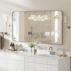 Lovmor Gold Bathroom Mirrors for Wall, 20X30 Inch Rounded Rectangle Mirror, Gold Bathroom Vanity Mirror, Metal Framed Wall-Mounted Mirror,Tempered Glass,（Horizontally or Vertically