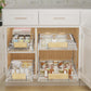 LOVMOR 2 Tier Pull Out Cabinet Organizer 10½" W x 21½" D, Slide Out Drawers with Wooden Handle, Sliding Shelves Organization and Storage for Kitchen, Pantry