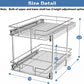 LOVMOR 2 Tier Individual Pull Out Cabinet Organizer 11"W x 21"D, Slide Out Kitchen Cabinet Storage Sliding Shelves