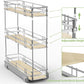 LOVMOR 3-Tier Pull Out Cabinet Organizer Spice Rack for Narrow Cabinet 6" W x 20½" D, Slide Out Wood Shelves Storage for Kitchen