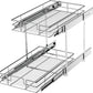 LOVMOR 2 Tier Individual Pull Out Cabinet Organizer 11"W x 21"D, Slide Out Kitchen Cabinet Storage Sliding Shelves