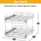 LOVMOR Slide Out Cabinet Organizer for Kitchen, 2 Tier Pull Out Shelves Sliding Cabinet Organizer and Storage, Chrome (16.5" W x 20.5" D)