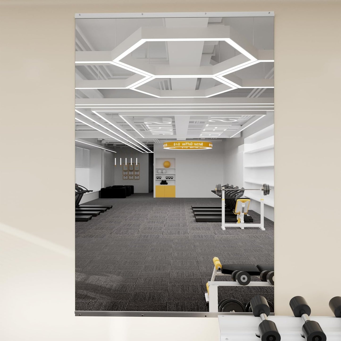 Hausvita Workout Mirrors for Home Gym 24'x48'', Large Wall Mirror Full Length for Fitness, Yoga, Big Wall Mounted Frameless Glass Mirror for Garage, Dance Studio, Bedroom