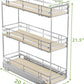 LOVMOR 3-Tier Pull Out Cabinet Organizer Spice Rack for Narrow Cabinet 6" W x 20½" D, Slide Out Wood Shelves Storage for Kitchen