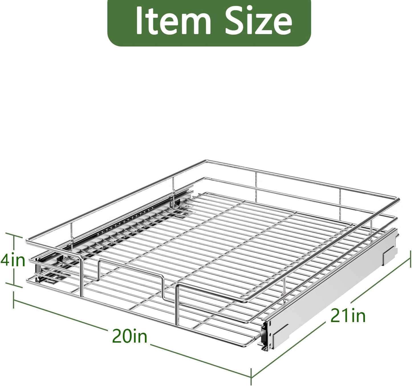 LOVMOR Pull Out Cabinet Organizer 11"W x 21"D, Kitchen Cabinet Pull Out Shelves Slide Out Storage…