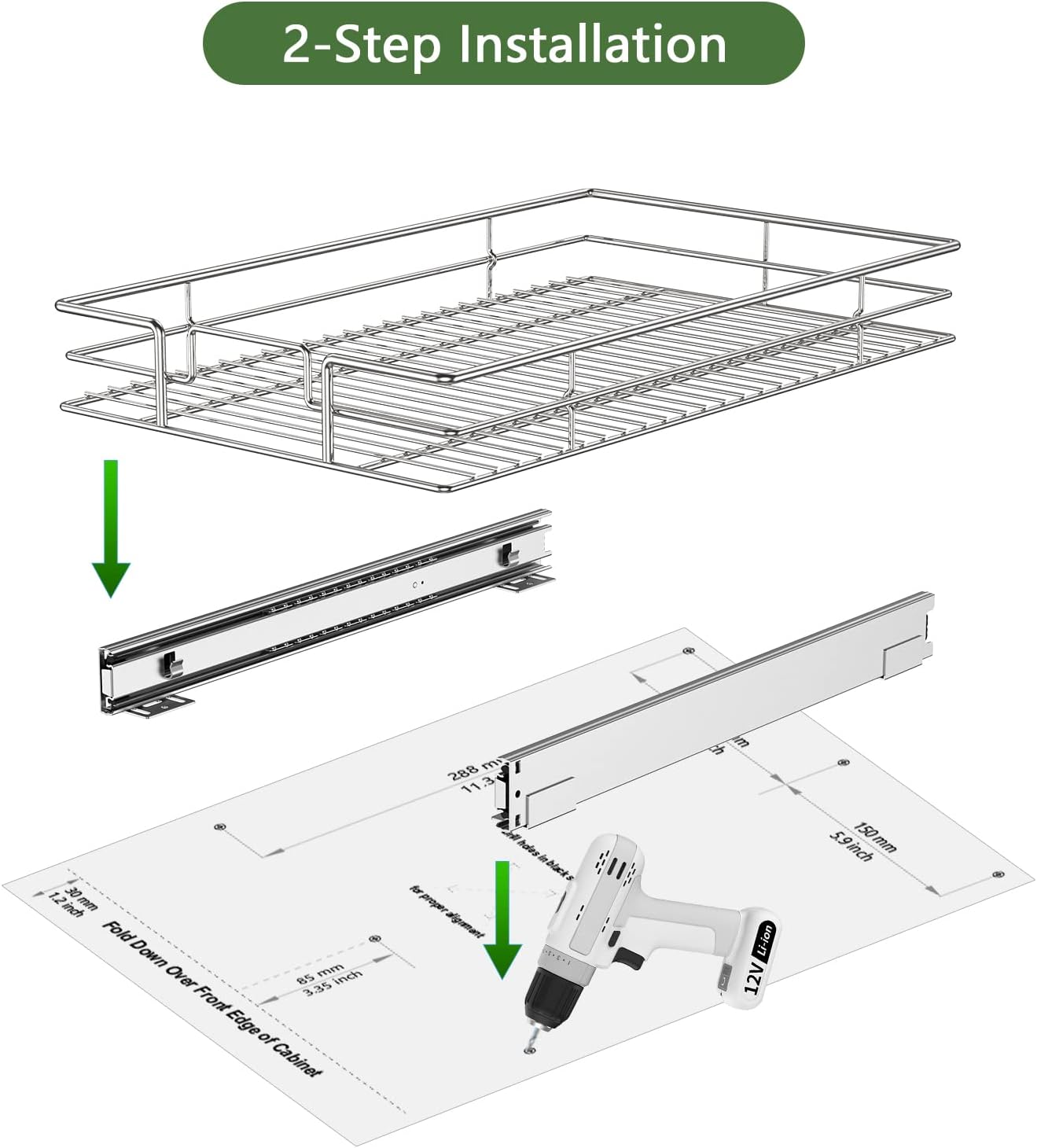 LOVMOR Pull Out Cabinet Organizer 11"W x 21"D, Kitchen Cabinet Pull Out Shelves Slide Out Storage…