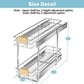 LOVMOR 2 Tier Pull Out Cabinet Organizer 10½" W x 21½" D, Slide Out Drawers with Wooden Handle, Sliding Shelves Organization and Storage for Kitchen, Pantry