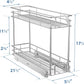 LOVMOR  Pull Out Spice Rack for Narrow Cabinet (5½" W X 21" D),2 Tier Slide Out Cabinet Organizer and Pull Out Shelves Under Cabinet Storage for Kitchen, Chrome