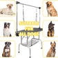 LOVMOR  46" Dog Grooming Table,Foldable Home Pet Bathing Station with Adjustable Height Arm/Noose/Mesh Tray