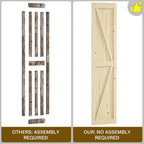LOVMOR Bifold Barn Door,Bi-Fold Sliding Closet Doors,Pine,No Assembly Required,Without Hardware Kit