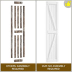 LOVMOR Bifold Barn Door,Bi-Fold Sliding Closet Doors,Pine,No Assembly Required,Without Hardware Kit
