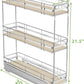 LOVMOR 3-Tier Pull Out Cabinet Organizer Spice Rack for Narrow Cabinet 6" W x 20½" D, Slide Out Wood Shelves Storage for Kitchen