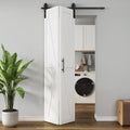 LOVMOR Bifold Barn Door,Bi-Fold Sliding Closet Doors,Pine,No Assembly Required,Without Hardware Kit