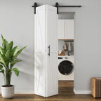 LOVMOR Bifold Barn Door,Bi-Fold Sliding Closet Doors,Pine,No Assembly Required,Without Hardware Kit