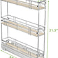 LOVMOR 3-Tier Pull Out Cabinet Organizer Spice Rack for Narrow Cabinet 6" W x 20½" D, Slide Out Wood Shelves Storage for Kitchen